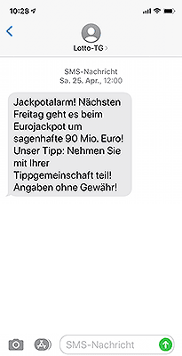 Jackpotalarm per SMS